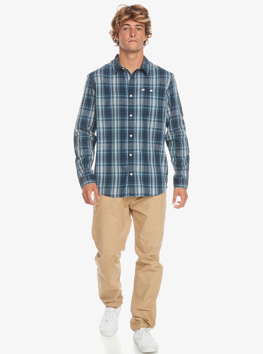 Mens Quiksilver Shirts & Polos | Swinton Long Sleeve Shirt Navy Blazer Swinton