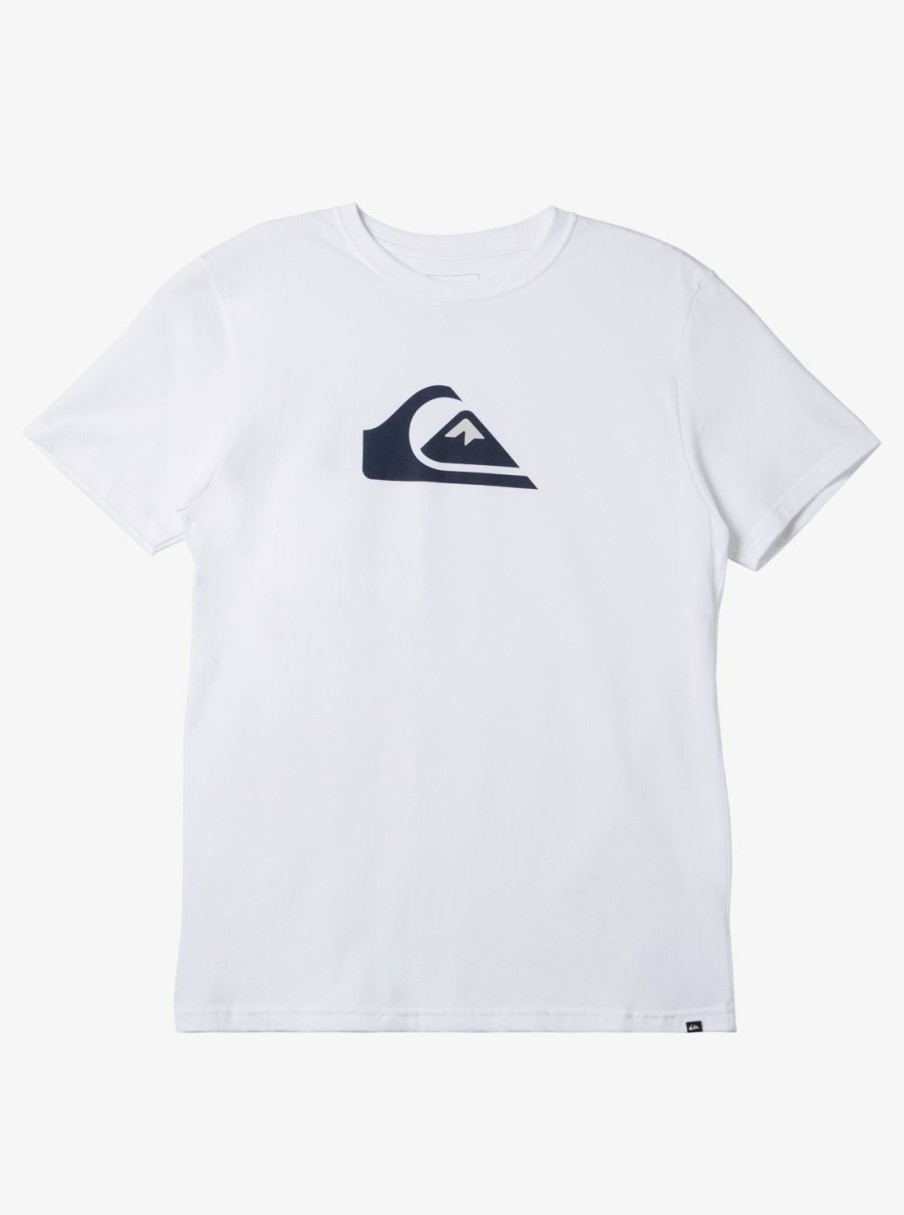 Mens Quiksilver Tees | Comp Logo T-Shirt White