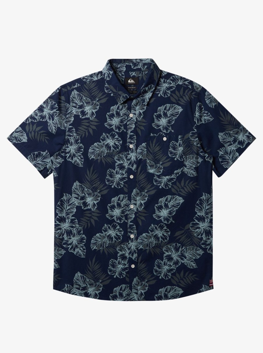 Mens Quiksilver Shirts & Polos | Hi Feel The Rhythm Short Sleeve Shirt Naval Academy