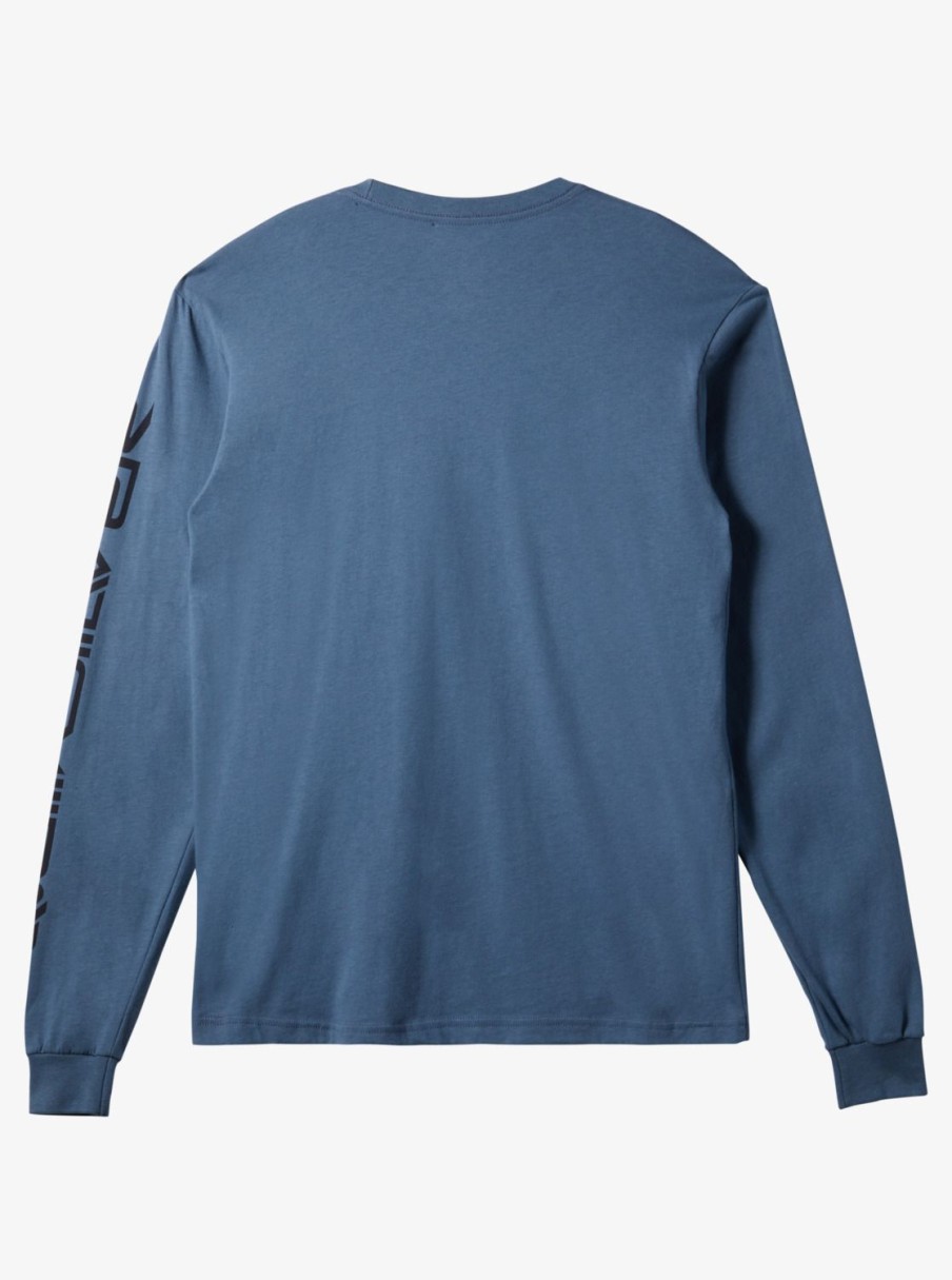 Mens Quiksilver Tees | Omni Logo Long Sleeve T-Shirt Bering Sea