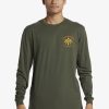 Mens Quiksilver Tees | Solo Arbol Long Sleeve T-Shirt Climbing Ivy