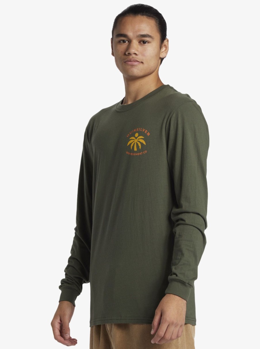 Mens Quiksilver Tees | Solo Arbol Long Sleeve T-Shirt Climbing Ivy