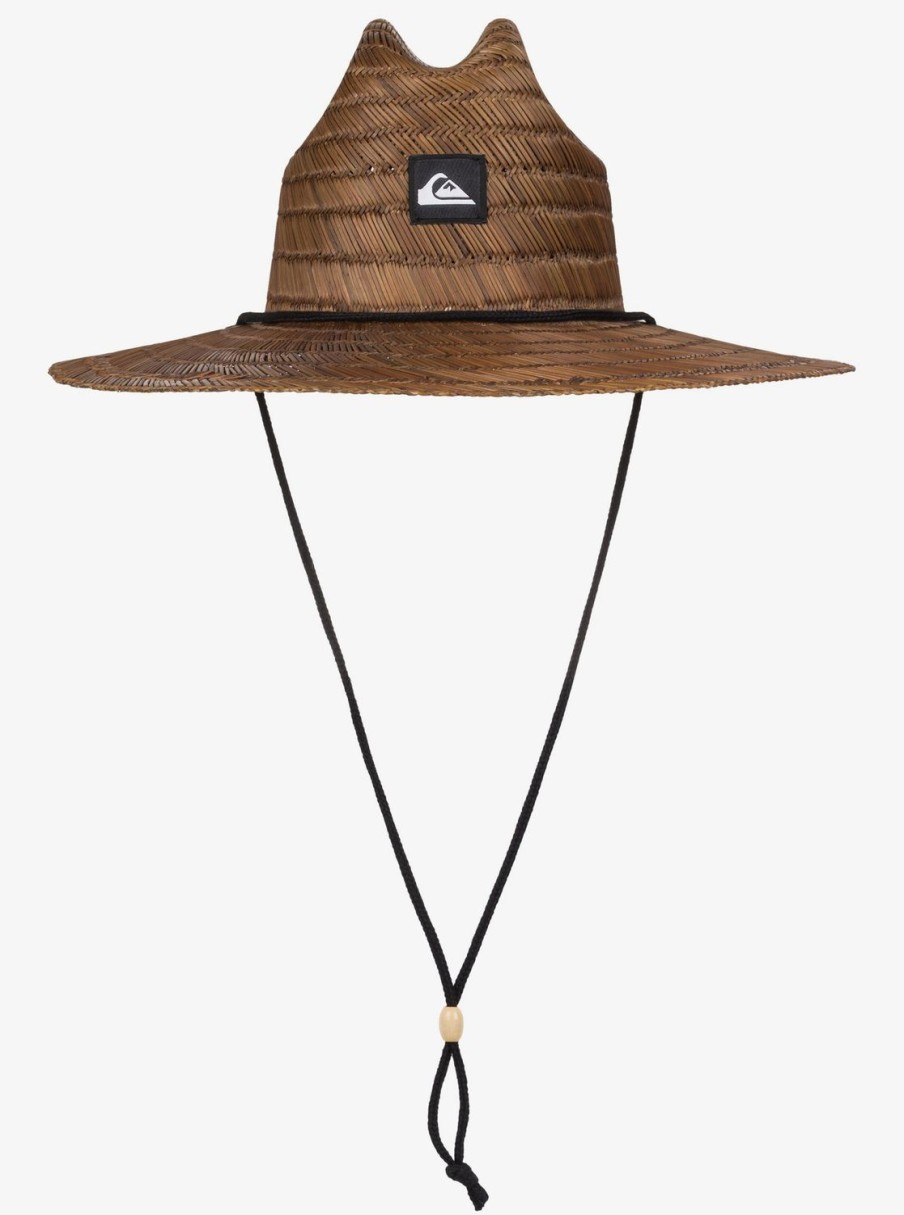 Mens Quiksilver Hats | Pierside Straw Lifeguard Hat Dark Brown