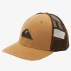 Mens Quiksilver Hats | Grounder Trucker Hat Bone Brown