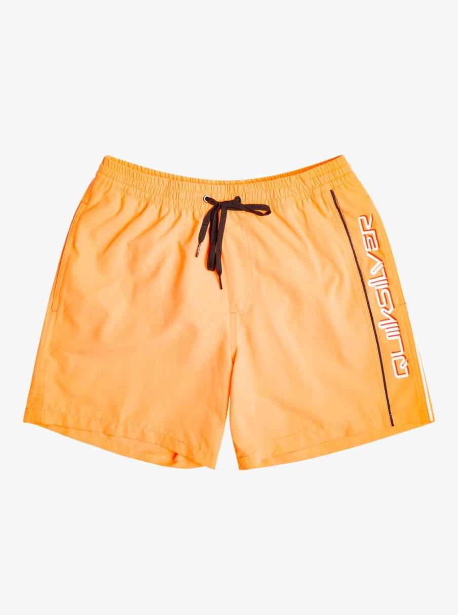 Mens Quiksilver Elastic Waist | Everyday Vert 16" Volleys Orange Pop