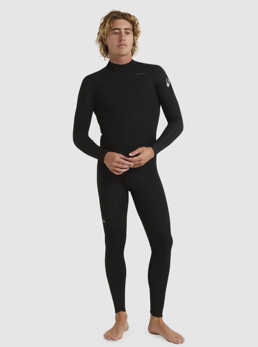 Mens Quiksilver Wetsuits | 3/2 Everyday Sessions Back-Zip Wetsuit Black