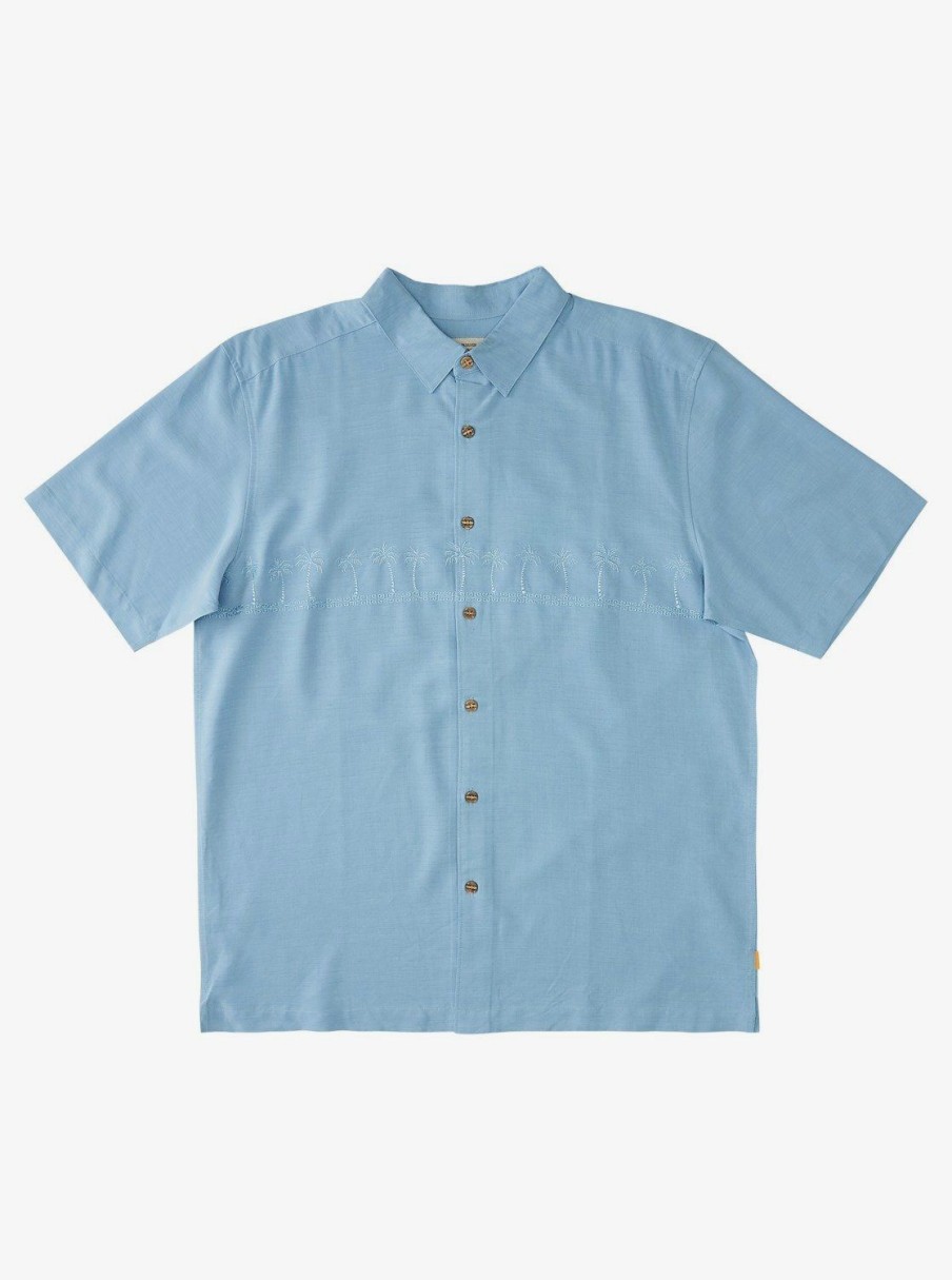 Waterman Quiksilver | Waterman Tahiti Palms Premium Anti-Wrinkle Shirt Dusk Blue