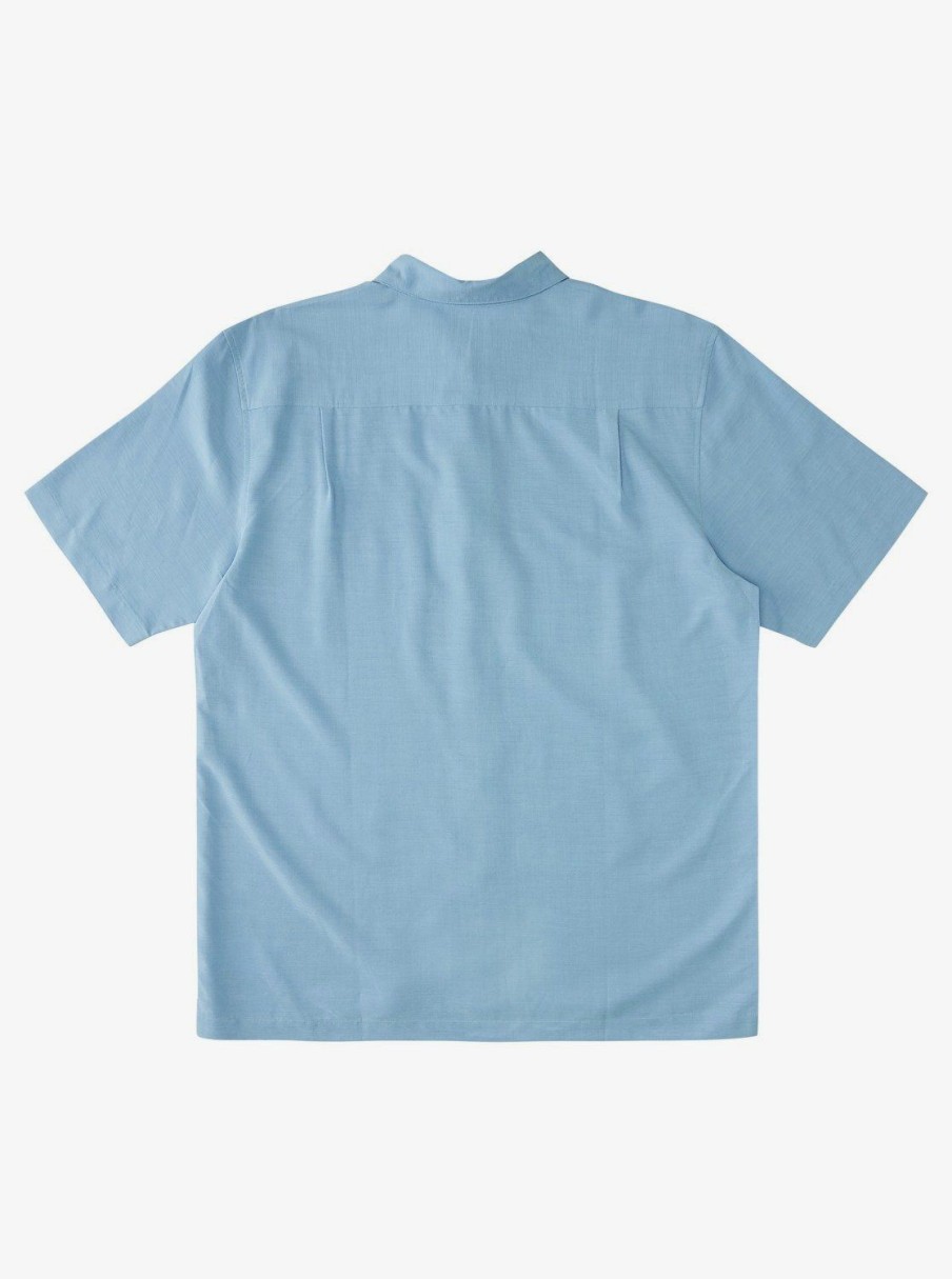 Waterman Quiksilver | Waterman Tahiti Palms Premium Anti-Wrinkle Shirt Dusk Blue