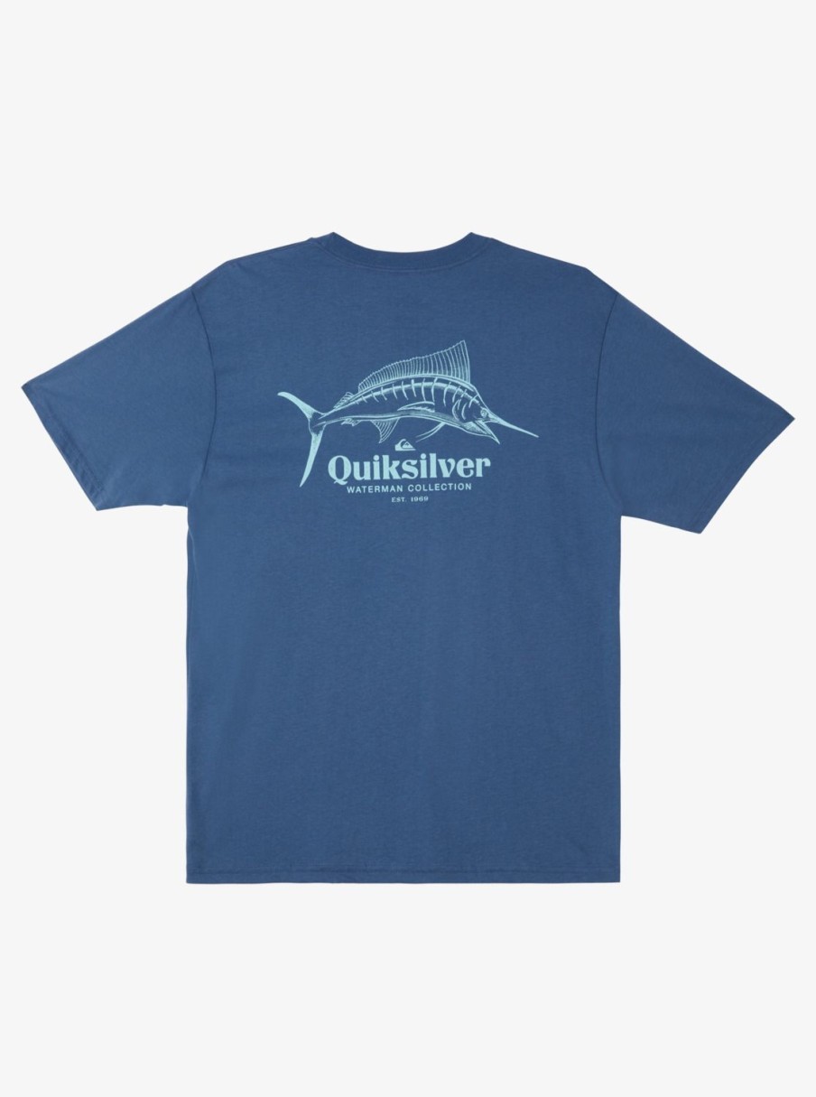 Mens Quiksilver Tees | Waterman Trophy Catch Qt-Shirt Ensign Blue