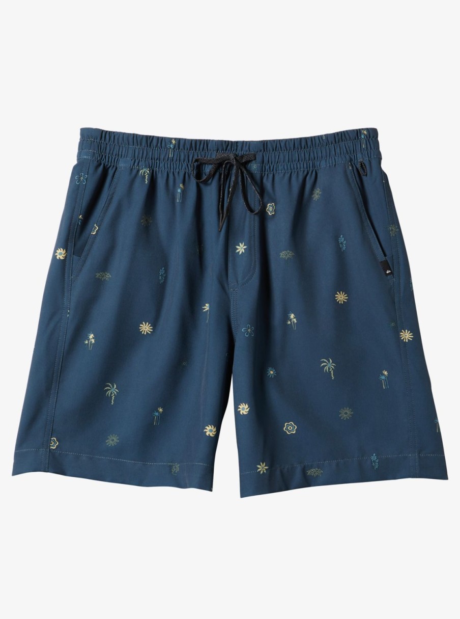 Mens Quiksilver Boardshorts | Taxer Print 18" Amphibian Boardshorts Bering Sea