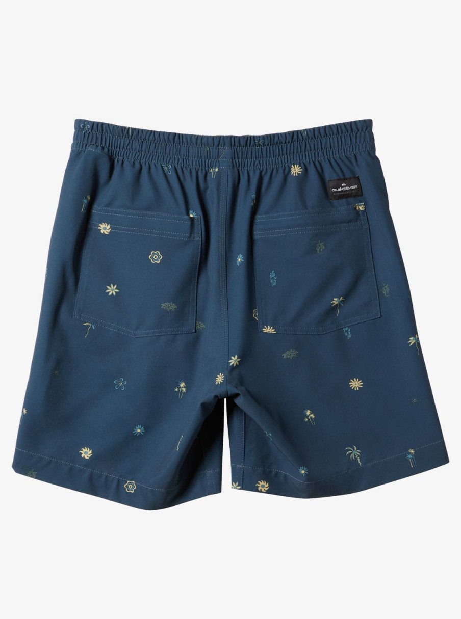 Mens Quiksilver Boardshorts | Taxer Print 18" Amphibian Boardshorts Bering Sea