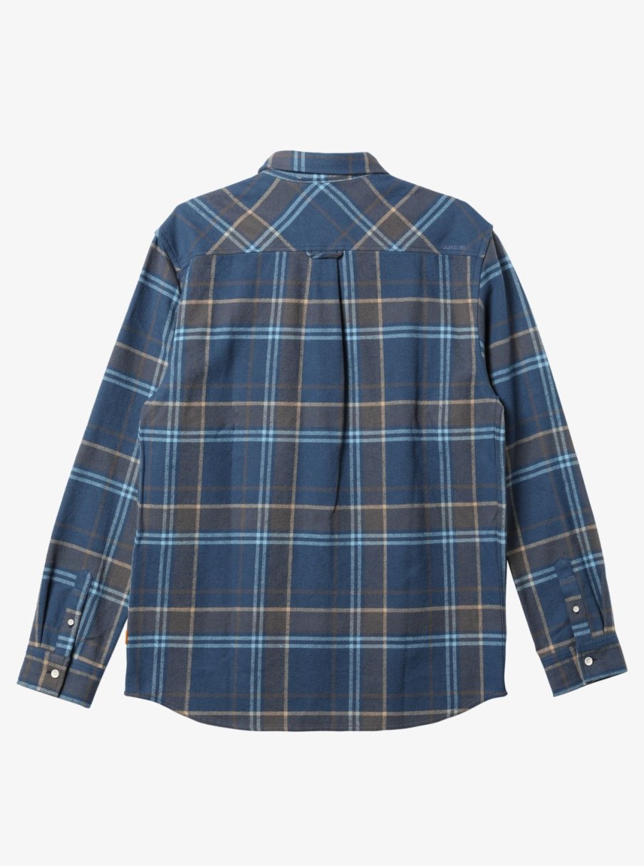 Mens Quiksilver Shirts & Polos | Waterman Lower Ridge Flannel Long Sleeve Top Ensign Blue Lower Ridge