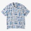 Mens Quiksilver Shirts & Polos | Waterman Long Boards Woven Shirt White Longboards