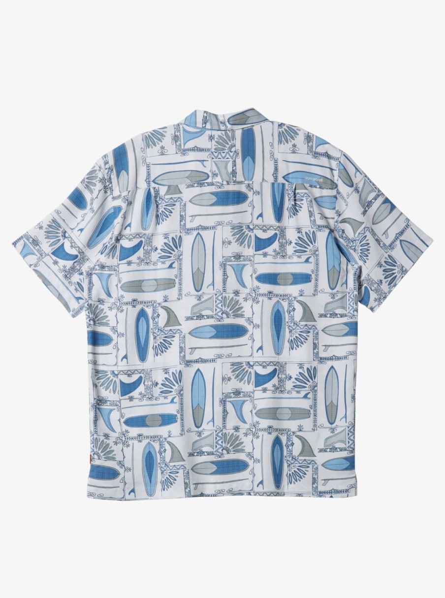 Mens Quiksilver Shirts & Polos | Waterman Long Boards Woven Shirt White Longboards