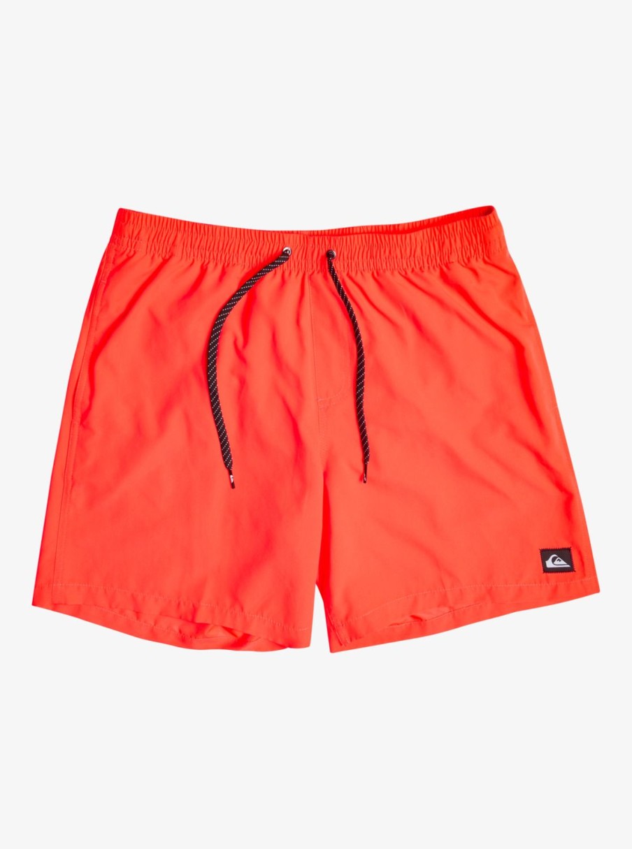 Mens Quiksilver Elastic Waist | Everyday 17" Volleys For Young Men Fiery Coral