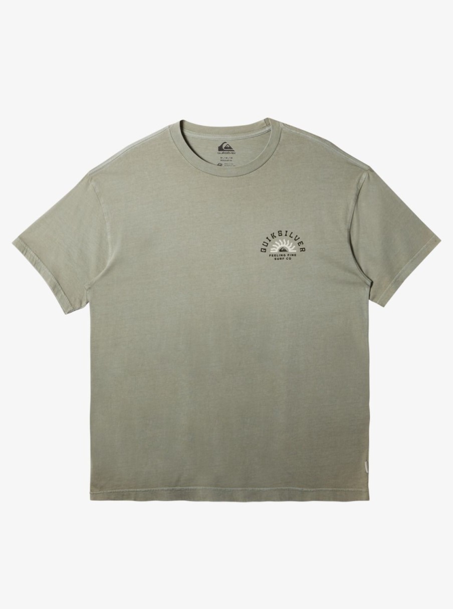 Mens Quiksilver Tees | State Of Mind T-Shirt Iceberg Green