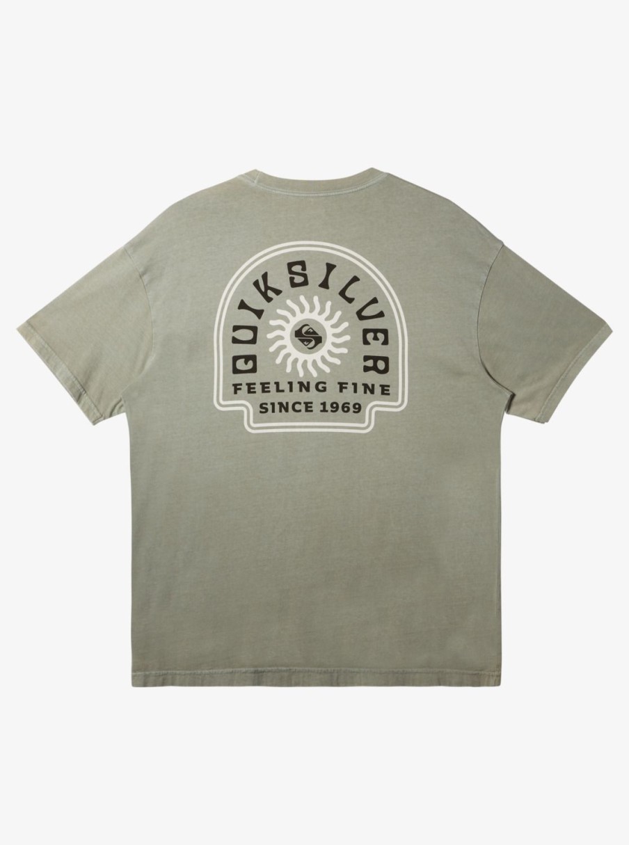 Mens Quiksilver Tees | State Of Mind T-Shirt Iceberg Green