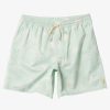 Mens Quiksilver Elastic Waist | Waterman Cliffside 17" Elastic Waist Shorts Subtle Green Amazed Palm