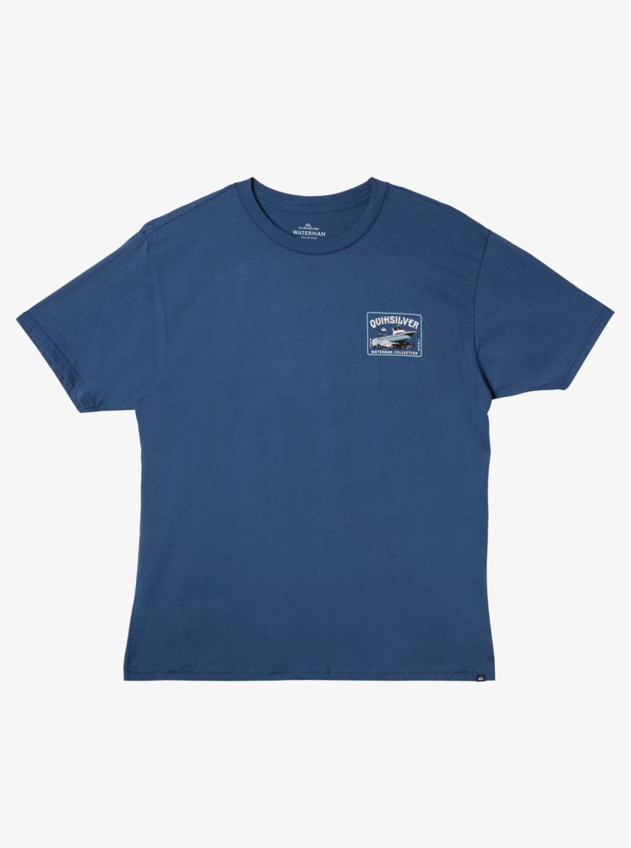 Mens Quiksilver Tees | Waterman Sea Search Qt-Shirt Ensign Blue