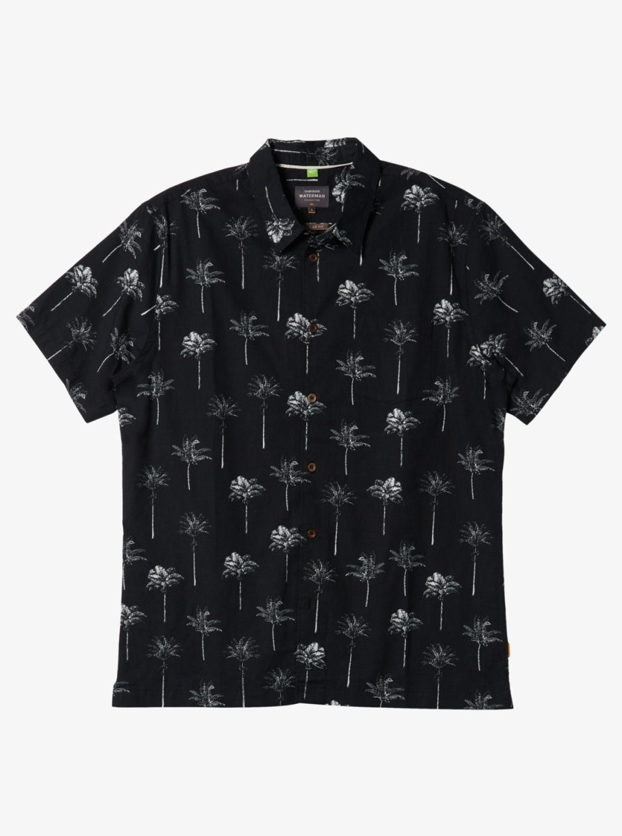 Mens Quiksilver Shirts & Polos | Waterman Palm Friday Woven Shirt Black Palm Friday