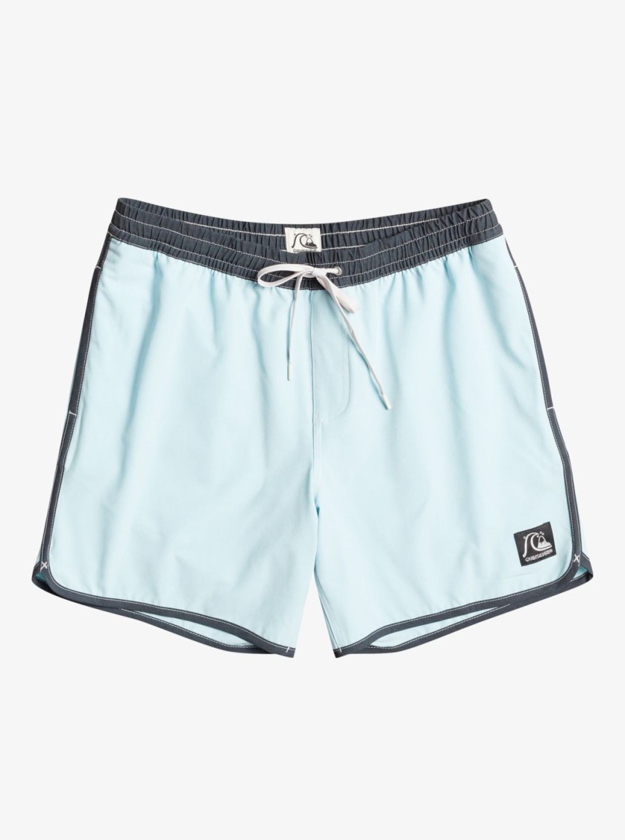 Mens Quiksilver Boardshorts | Original Scallop 17" Volleys Sky Blue