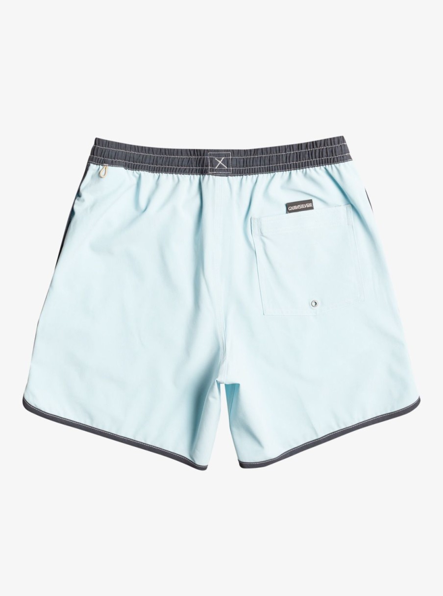 Mens Quiksilver Boardshorts | Original Scallop 17" Volleys Sky Blue